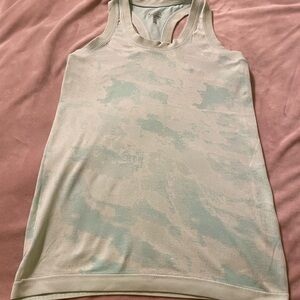 Athleta Cream and Light Green Tank Top